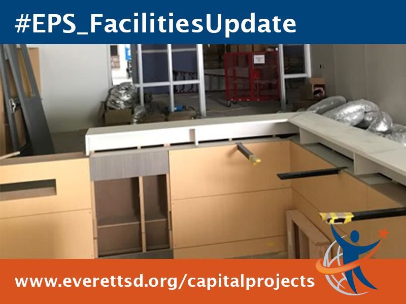 Casework being installed 